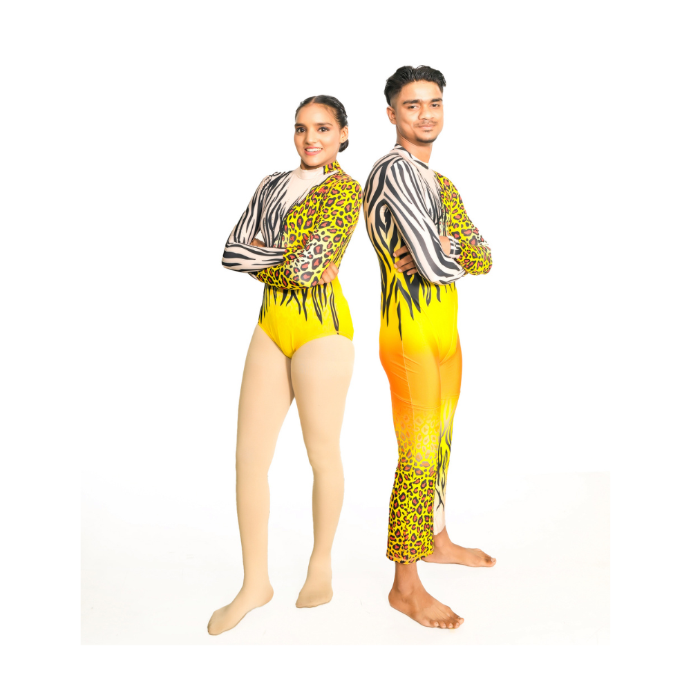 Jungle King And Queen Pair Performance Set For Acrobatics, Aerobics, Step Up, Acro Dance, Trampoline And Trampoline Gymnatics
