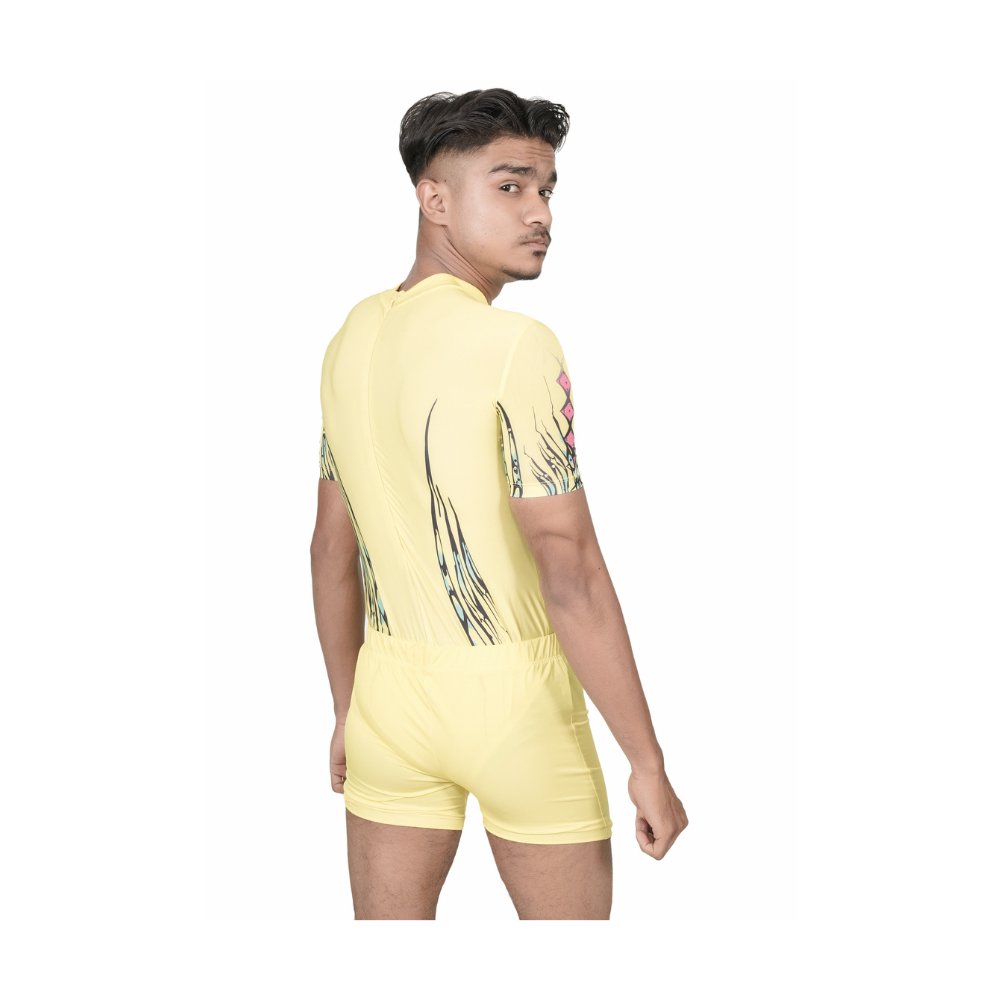 Neon Blaze Boys Leotard With Yellow Shorts