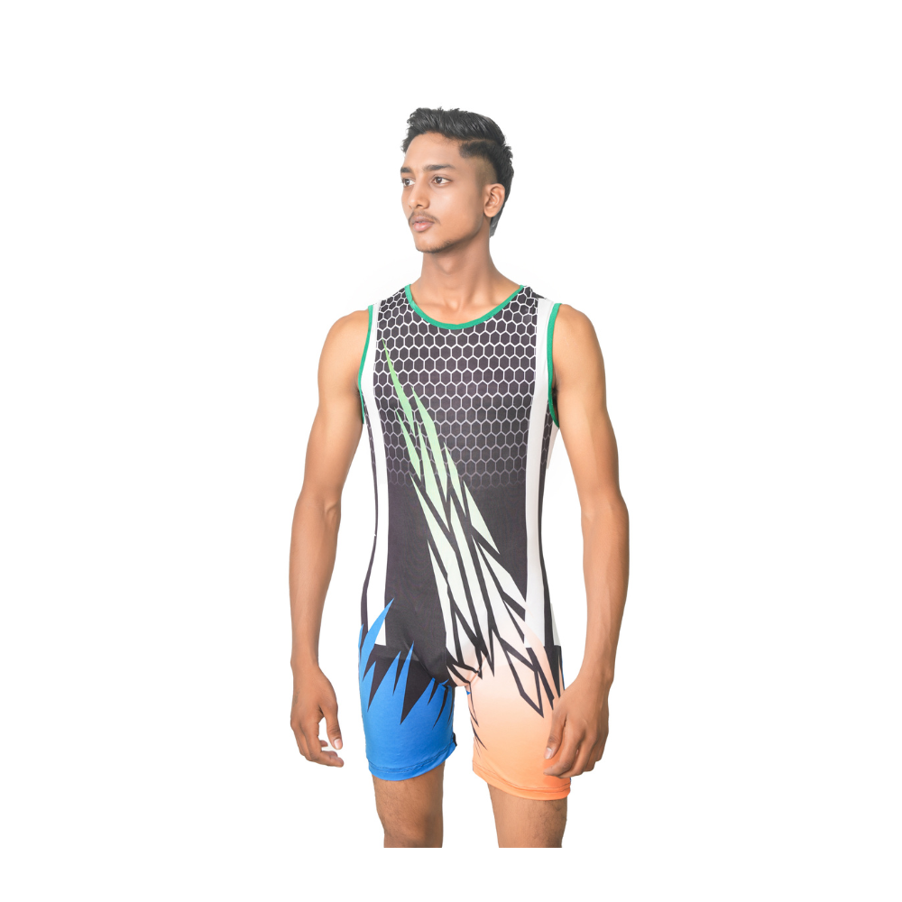Unisex Trichromatic Biketard engineered for Yoga, Zumba, Cycling, Wrestling, Weight & Powerlifting