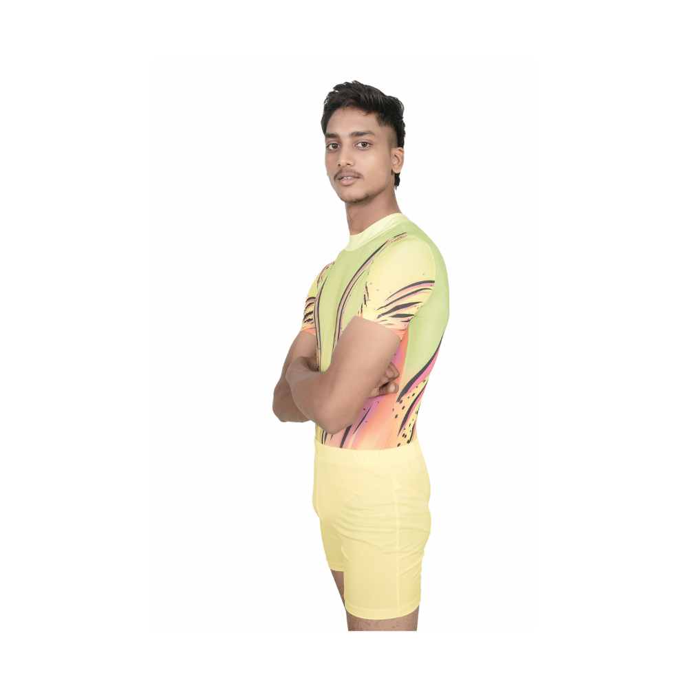 Solar Streak Boys Leotard with Yellow Shorts