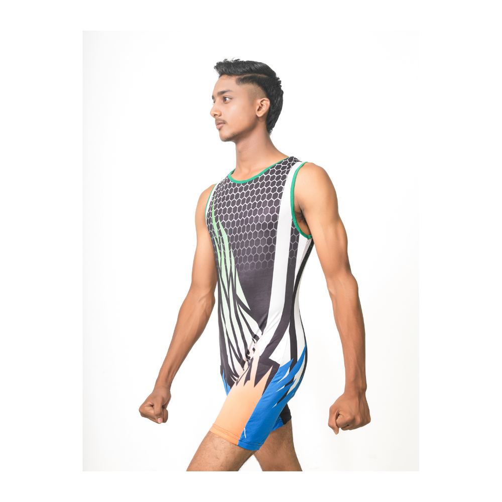 Unisex Trichromatic Biketard engineered for Yoga, Zumba, Cycling, Wrestling, Weight & Powerlifting