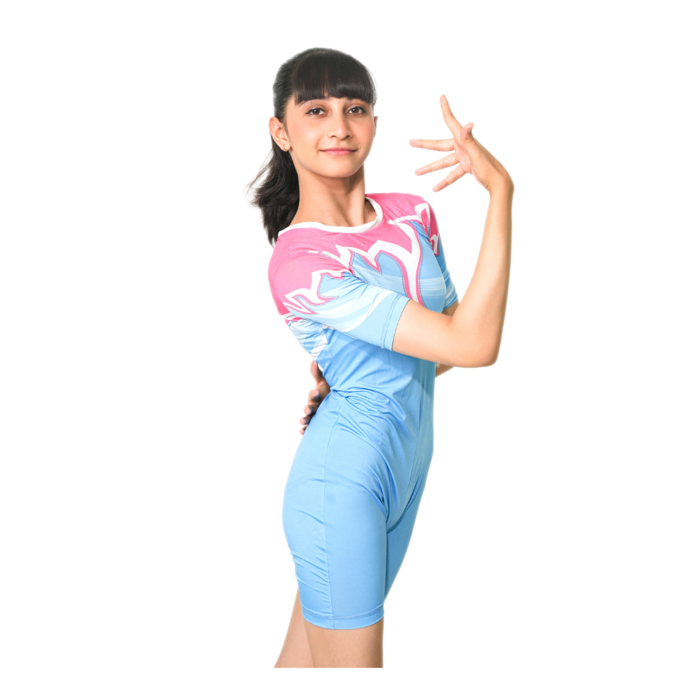 Prism Performance Wear Biketard tailored for Artistic Yoga, Skating, Cycling, Acrobatics & Aerobics