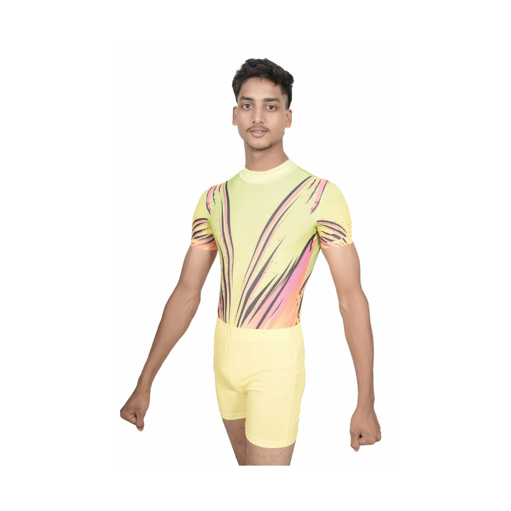 Solar Streak Boys Leotard with Yellow Shorts