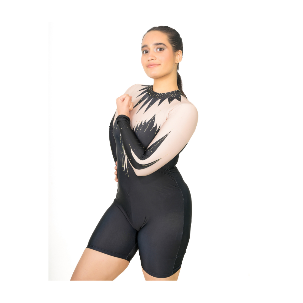 Competitive Luxe Wings Biketard for Yoga, Trampoline Gymnastics, Acrobatics, Aerobics, Step Up & Dance