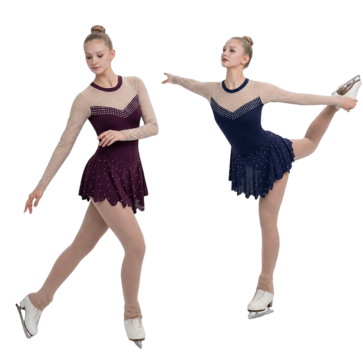 Crowds Favourite Wine & Navy Blue Rhythmic Gymnastics Leotard