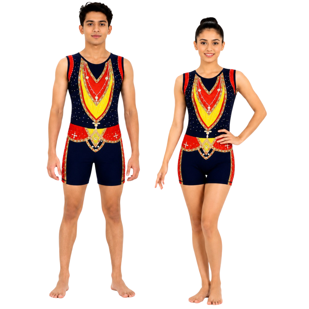Unisex Pitambara Leotard with Shorts designed for Yoga & Devotional Performance