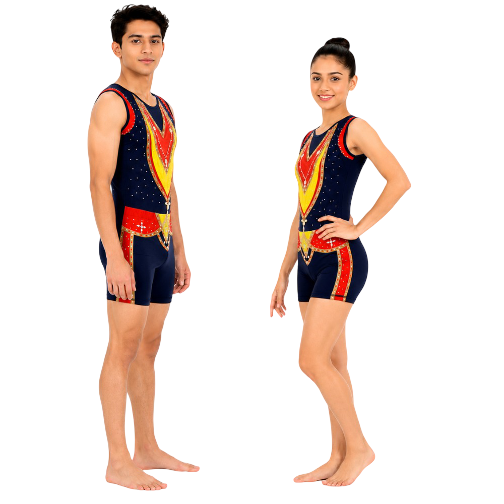 Unisex Pitambara Leotard with Shorts designed for Yoga & Devotional Performance