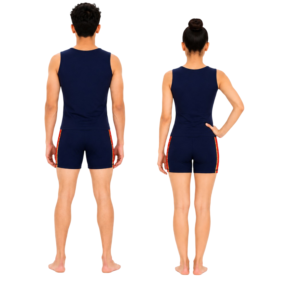 Unisex Pitambara Leotard with Shorts designed for Yoga & Devotional Performance