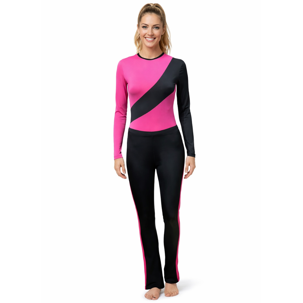 Floral Flow Aerobics Costume Set