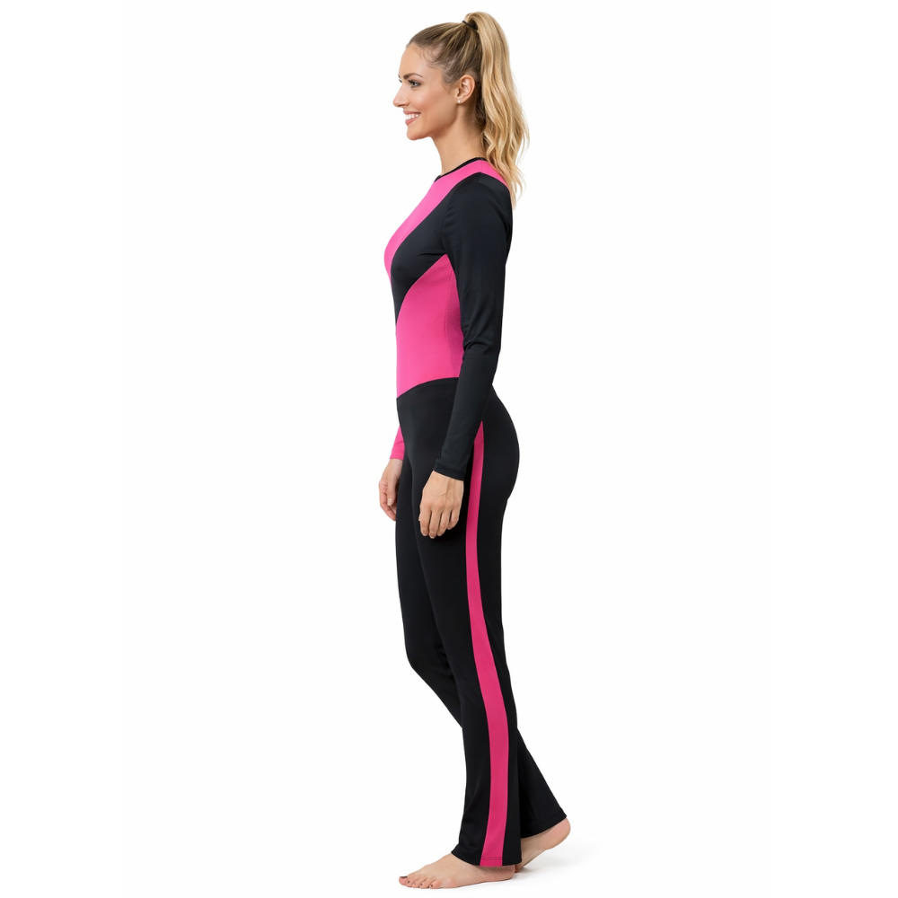 Floral Flow Aerobics Costume Set