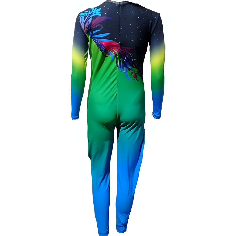 Azure Fusion Unitard/Bodysuit/Jumpsuit created for Yoga, Acrobatics, Aerial, Zumba, Aerobics & Gym Workout
