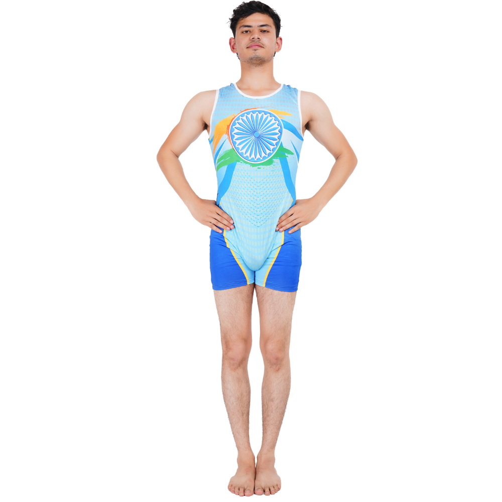 Oceanic India Biketard for Yoga & Patriotic Performance
