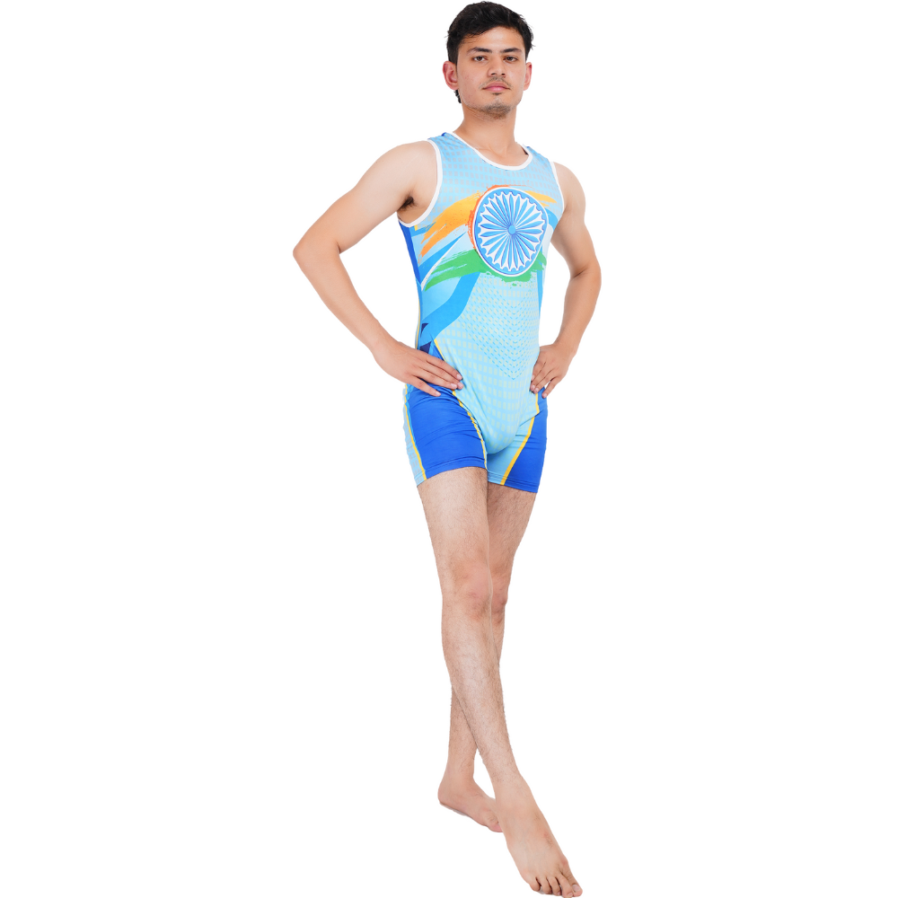Oceanic India Biketard for Yoga & Patriotic Performance