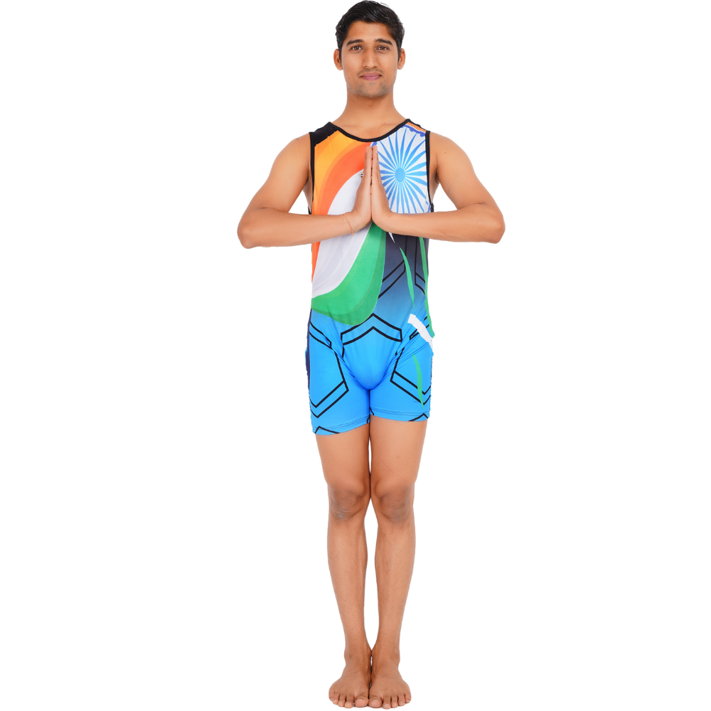 Unisex Patriot Pride Tricolor Print Biketard made for Yoga, Gymnastics, Trampoline Gymnastics  & Aerobics