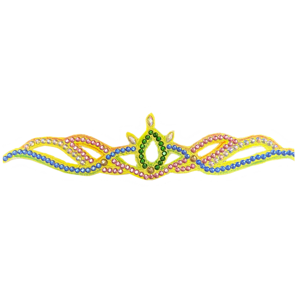 Crown art and crystal hair accessory for rhythmic gymnastics