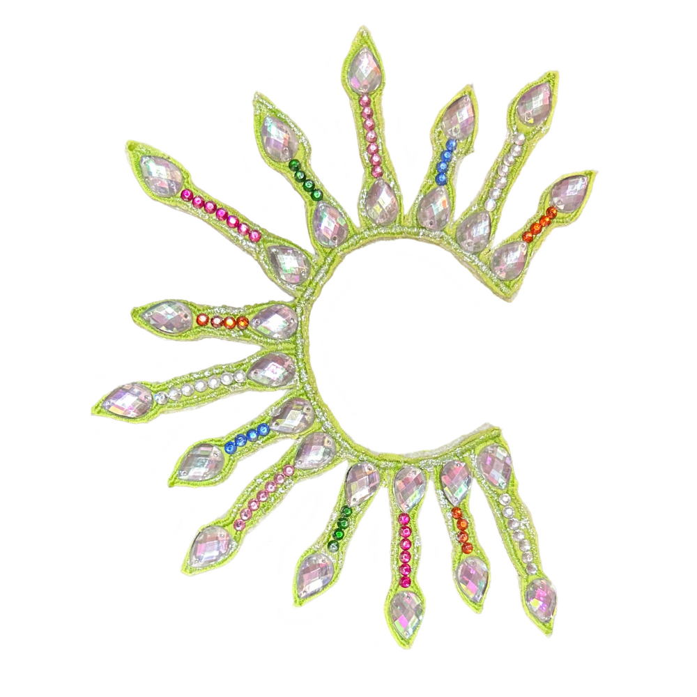 Green hue hair accessory for rhythmic gymnastics