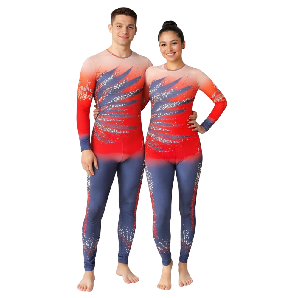 Trishuldhari Unisex Bodysuit/Unitard Designed for Yoga, Devotional Dance, Step up, Acro Dance, Aerial, Ice, Figure Blade Skating