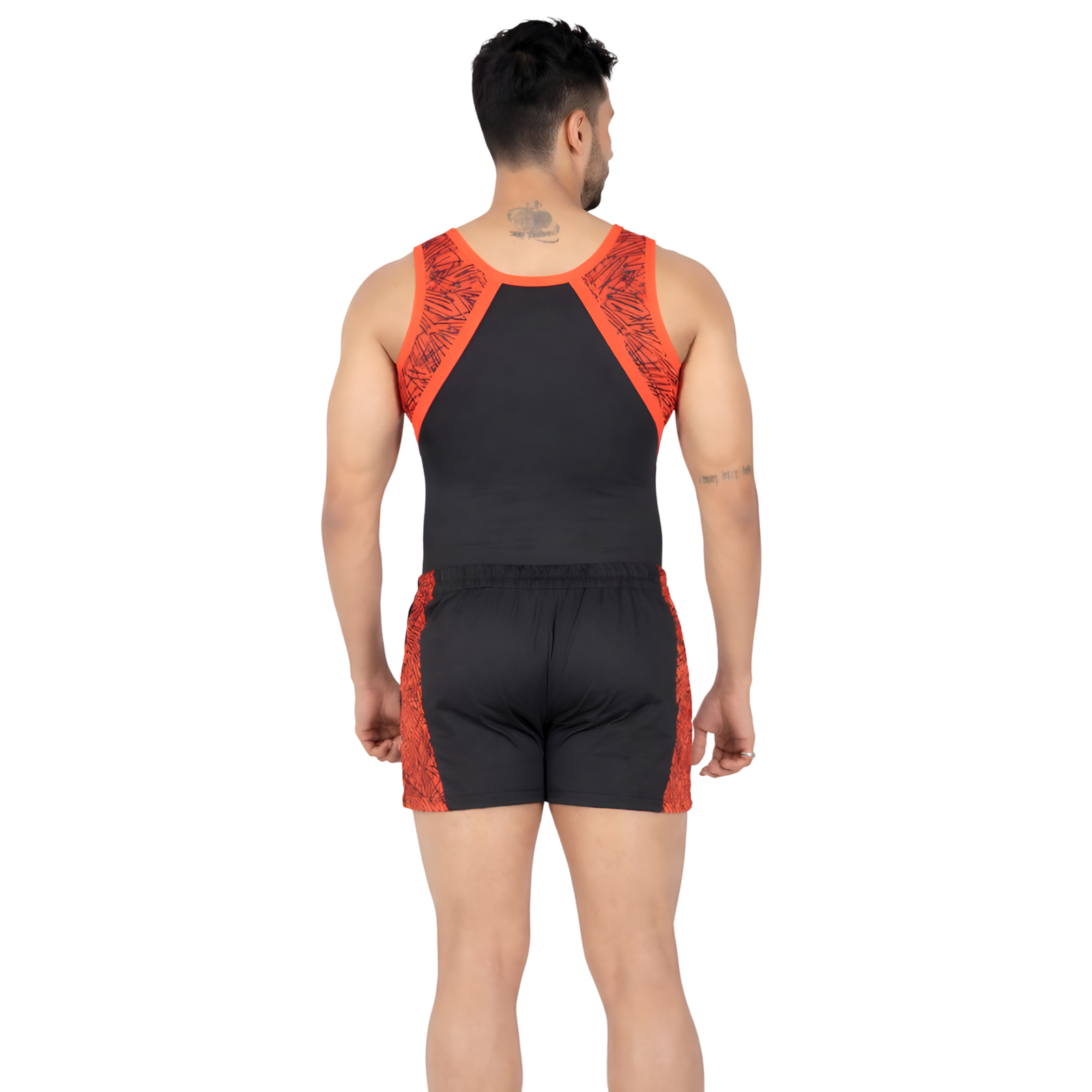 Men’s & Boys’ Black & Red Energetic Costume Set for Training and Competition, Ideal for Artistic Gymnastics, Artistic Yoga, Mallakhamb, and Other Physical Activities