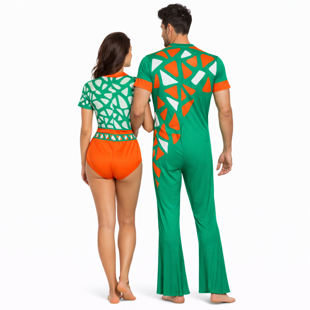 Men/Women, Embellished Brick Burst Duo Set for Acrobatics, Aerobics, Step Up, Acro Dance, Trampoline, And Trampoline Gymnastics