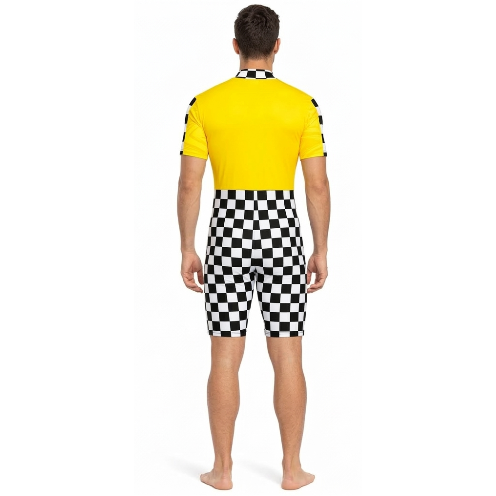 Mens Chess King Biketard For Acrobatics, Aerobics, Step Up And Acro Dance