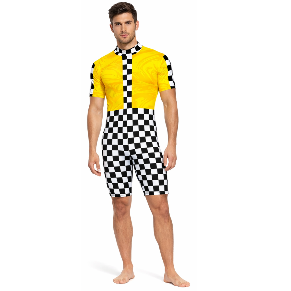 Mens Chess King Biketard For Acrobatics, Aerobics, Step Up And Acro Dance