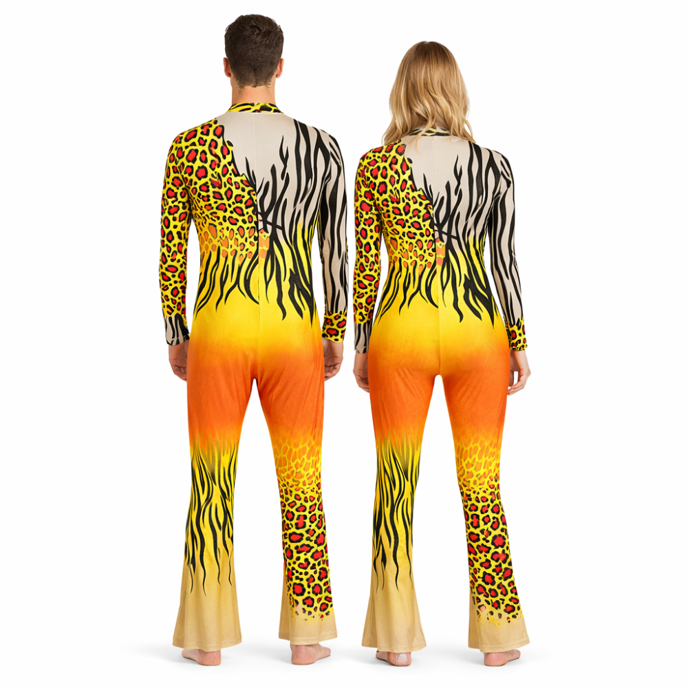 Kings Wild Fusion Flared Unitard for Acrobatics, Aerobics, Step Up, Acro Dance, Ice and Figure Skating