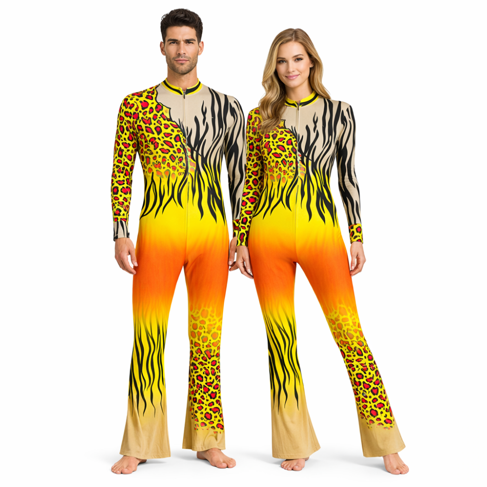 Kings Wild Fusion Flared Unitard for Acrobatics, Aerobics, Step Up, Acro Dance, Ice and Figure Skating