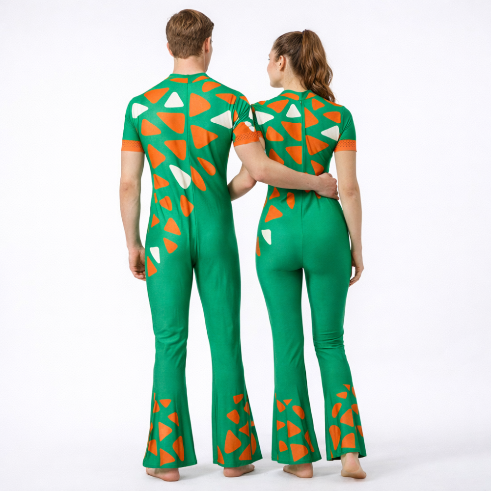 Men's Embellished Brick Storm Flared Unitard for Acrobatics, Aerobics, Step Up, Acro Dance, Ice And Figure Skating