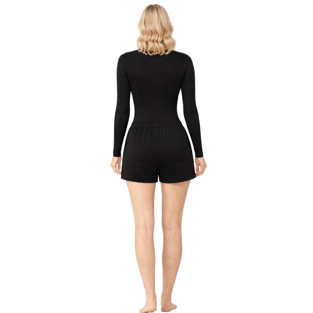 Chosen One Black Gymnastics Leotard with Shorts for Girls, Designed for Performance and Comfort