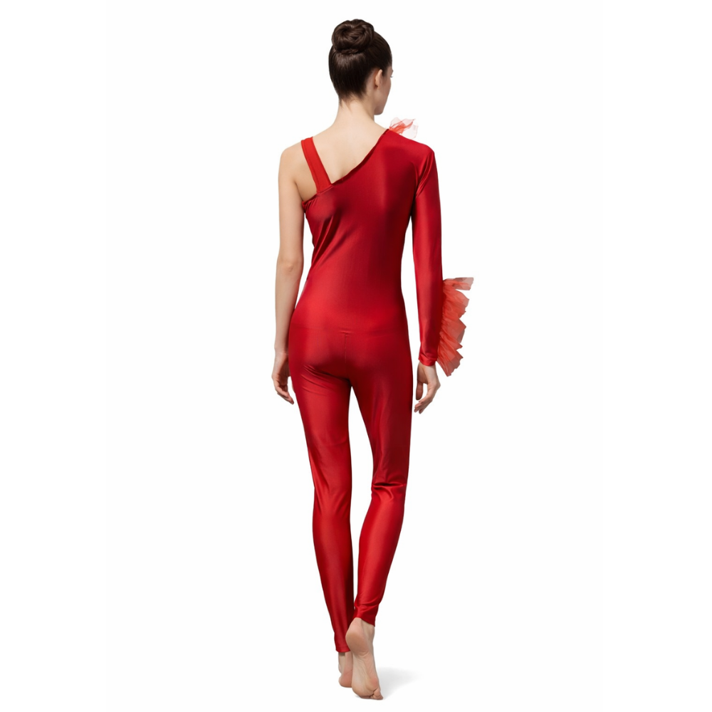 Red Allure Unitard for Rhythmic Gymnastics & Ice Skating