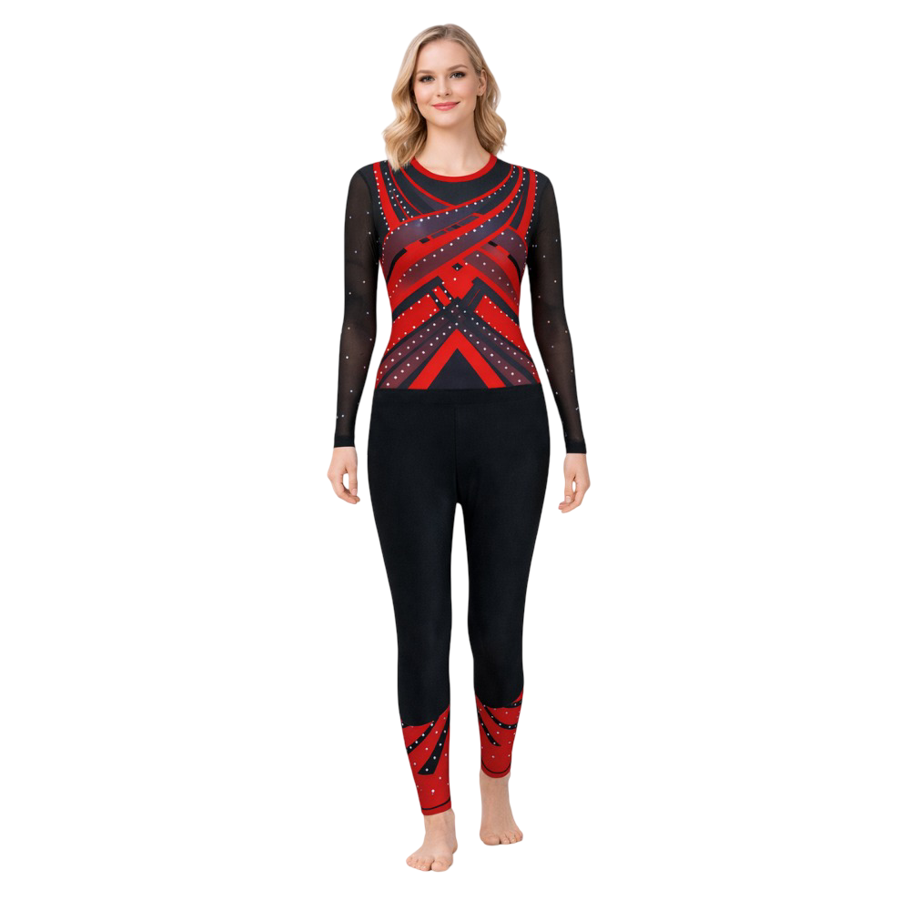 Confidence Uplifter Unitard/Bodysuit for Yoga, Zumba, Ice & Roller Skating & free Style Dance