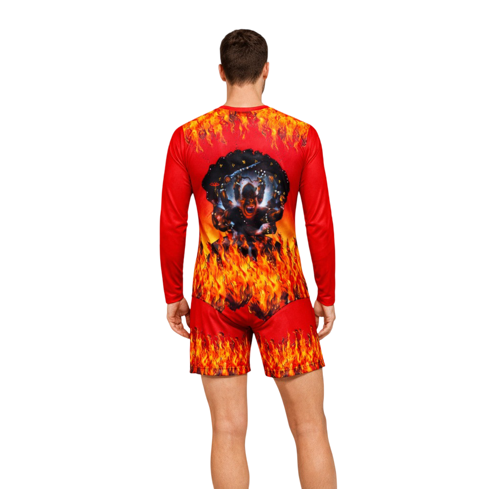 Unisex Jwala Narasimha Leotard with shorts for Yoga, Devotional Performance & Dance