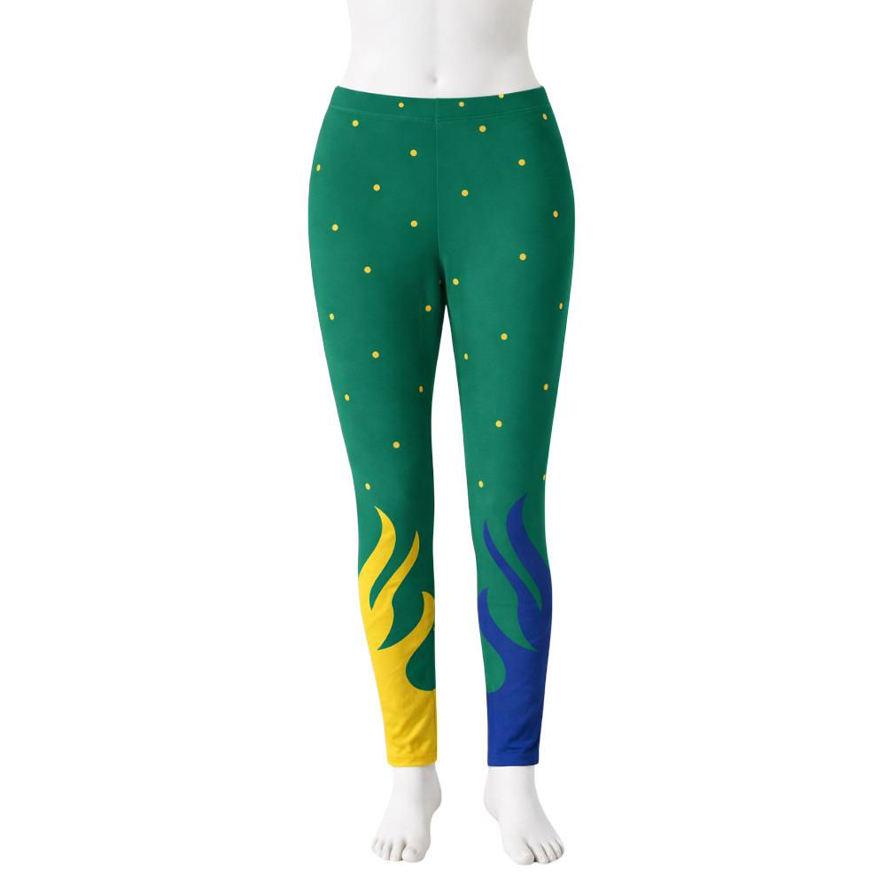 Comfort Lucky Break Stretchable Yoga Leggings – Fiery Print, Flat-Stitch Ankle Finish