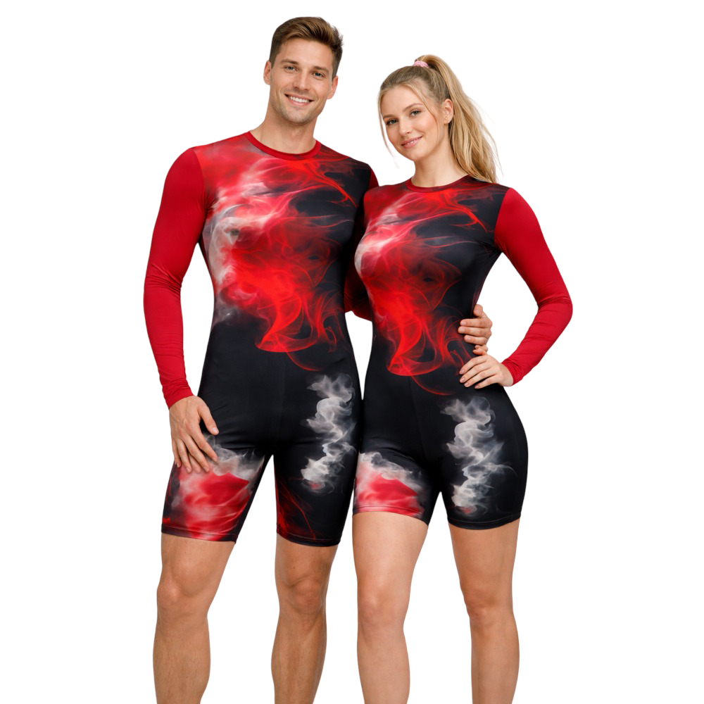 Smoky Swril Biketard for Yoga, Aerial, Acrobatics, Aerobics, Running & Roller Skating