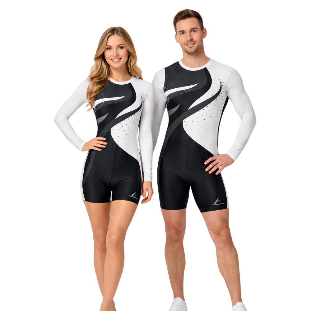 Classic Duo Biketard tailored for Gymnastics, Acrobatics, Yoga, Dance, Skating & Fitness Training