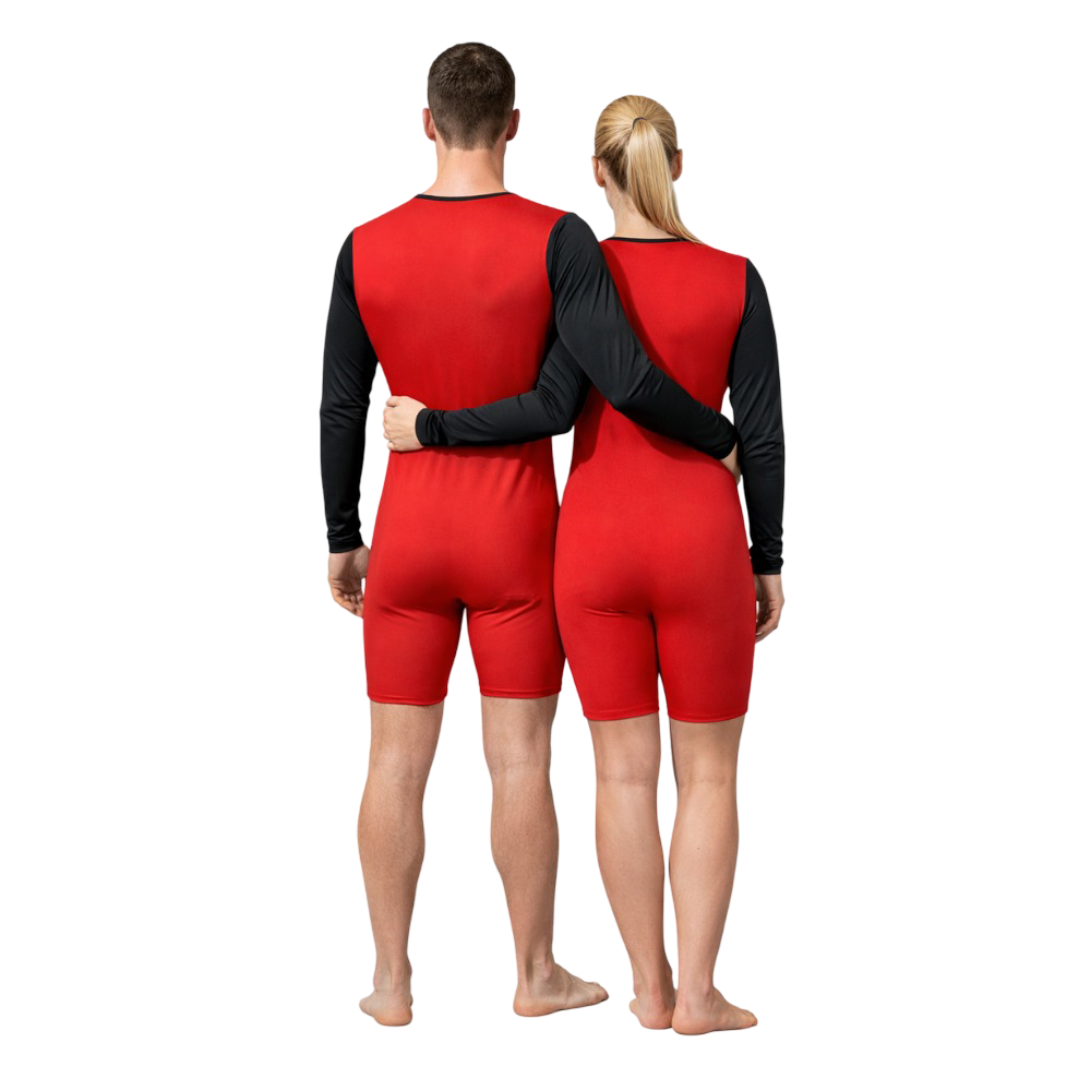 Unisex Fiery Fusion Biketard tailored for Yoga, Skating, Zumba, Aerobics, Cycling, & Other Physical Activity