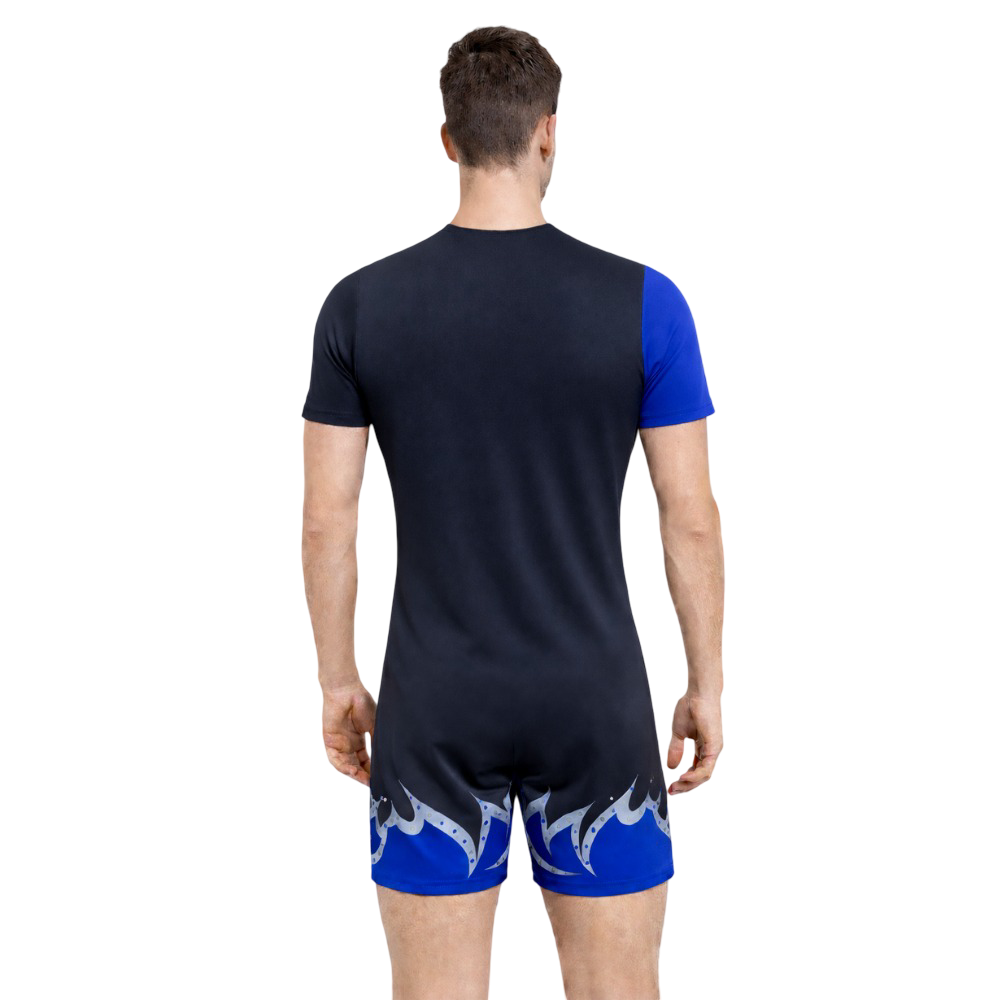 Unisex Abstract Aura Biketard engineered for Weightlifting, Powerlifting, Yoga, Acrobatics, Aerial & Zumba