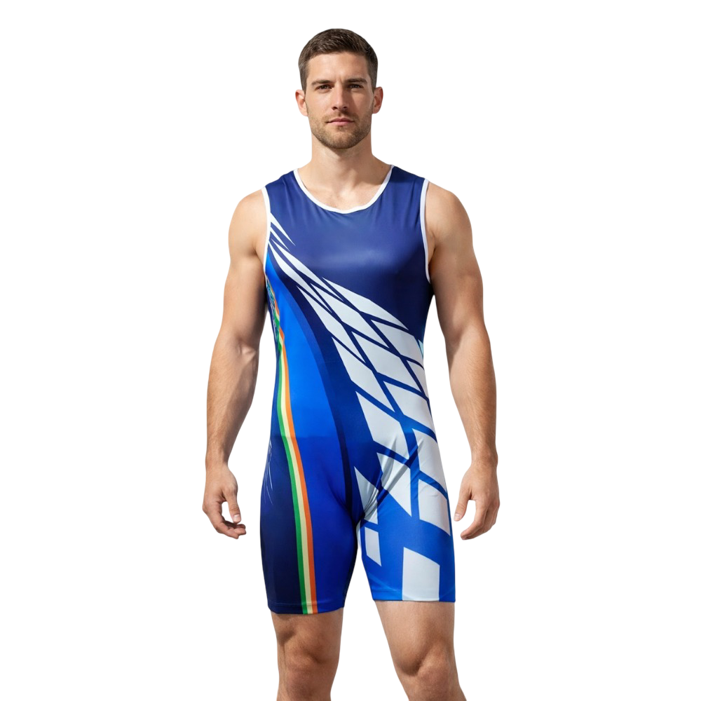Unisex Tri Glory India Inspired Biketard for Wrestling, Yoga, Zumba, Power & Weightlifting