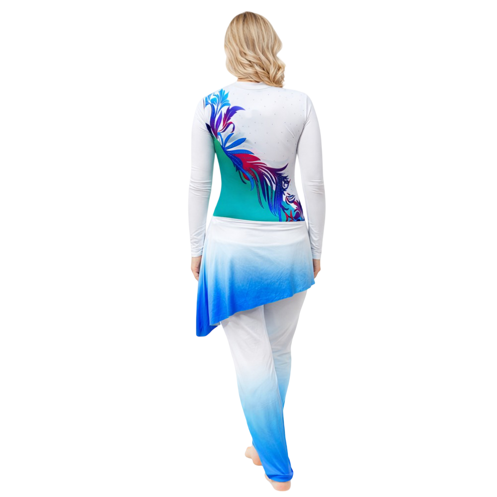 Bloom Vine Elegance Leotard with Leggings for Rhythmic Yoga, Dance, Roller Skating & Acro Dance