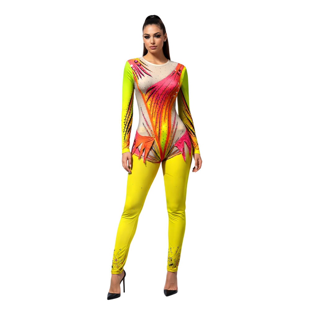 Golden Harmoney Rhythmic Yoga Costume Set