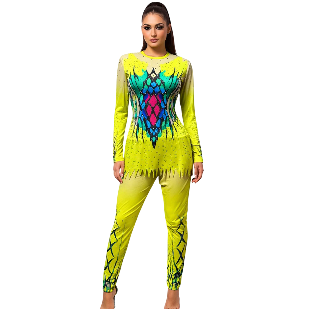 Sunfire Swirl Full Sleeves, Rhythmic Yoga Leotard, Legging Set