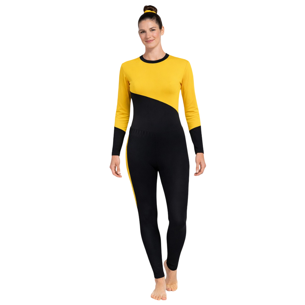 Yellow Hue Leotard with leggings designed for Contortion, Silk Aerial, Yoga & Running
