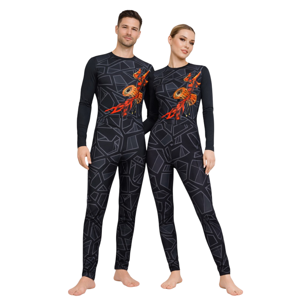Unisex Shiv Tandav Leotard with Leggings Costume Designed for Devotional Dance, Meditation & Yoga