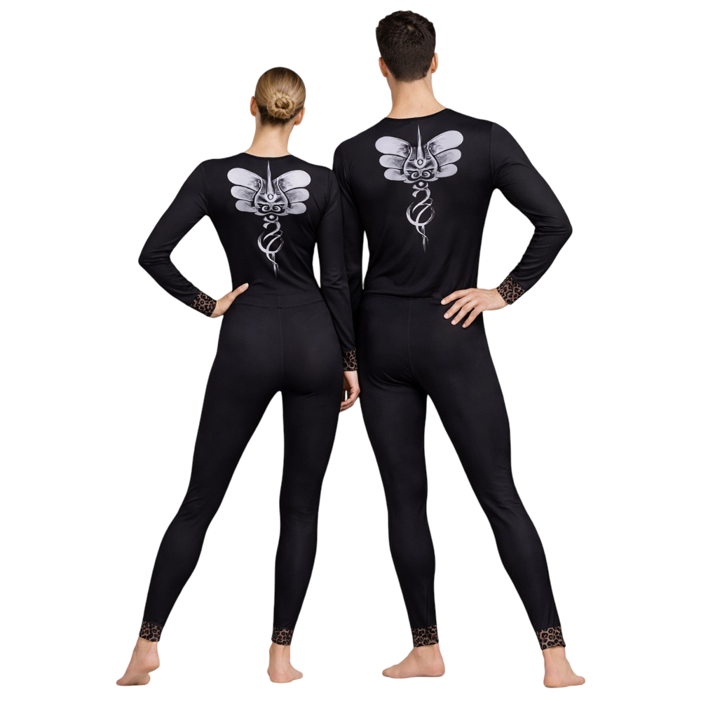Unisex Versatile Lord Shiva Theme based leotard with leggings for Devotional Yoga Performance & Dance