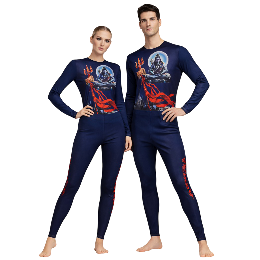 Unisex Great God Shiva Leotard with Leggings designed for Devotional Dance & Performance