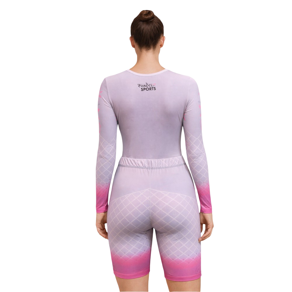 Ditsy Pink Flower Leotard with Shorts for Gymnastics, Aceobatics, Aerobics, Yoga & Aerial