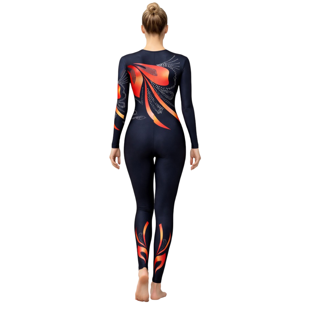 Crimson Shadow Unitard for Yoga, Aerial, Ice & Roller Skating
