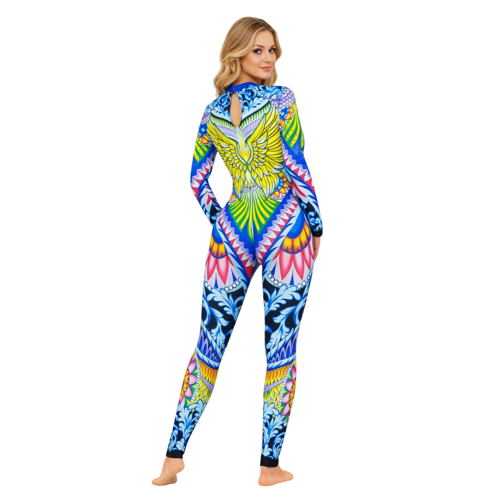 Exclusive Maa Shreem Fully Printed Unitard/Bodysuit Is Dedicated to Yoga, Rhythmic Gymnastics, Aerial & Ice Skating