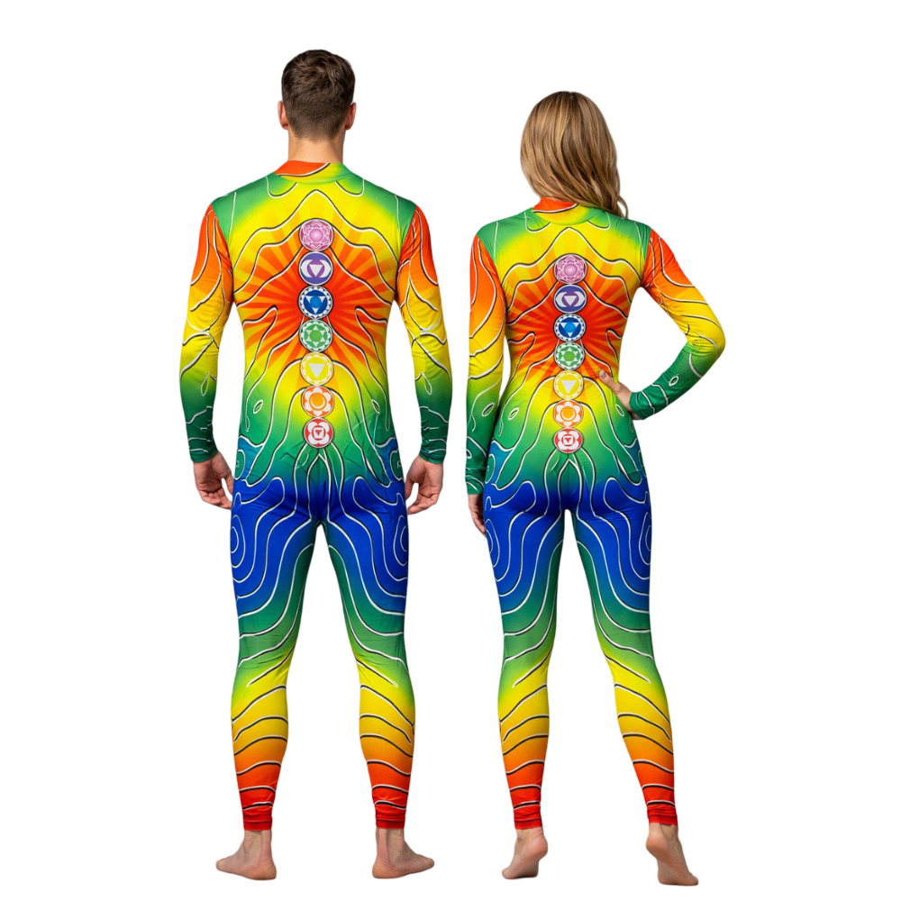 Chakra Harmony Unisex Unitard/Bodysuit for Yoga, Meditation & Stage Performance