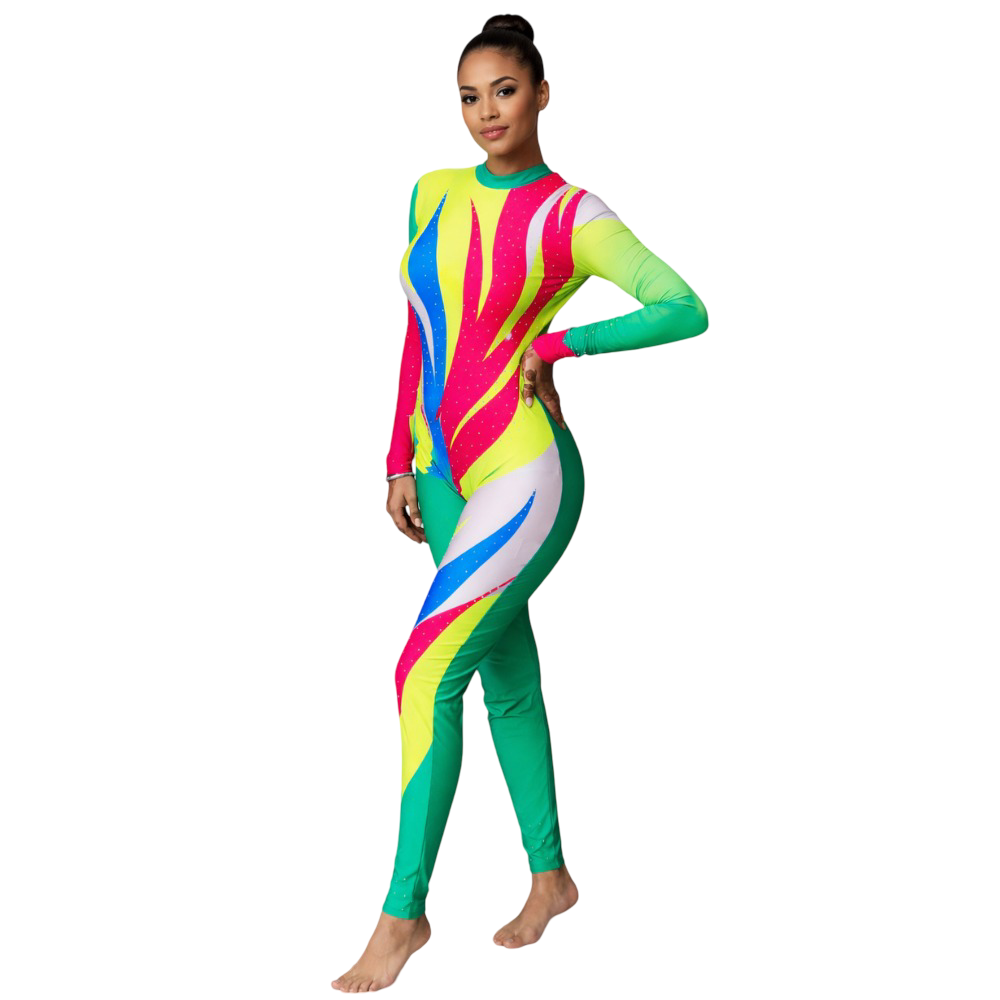 Prism Pop Unitard/Jumpsuit/Bodysuit Designed for Yoga, Step up, Acro Dance, Aerobics & Acrobatics